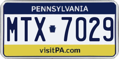 PA license plate MTX7029