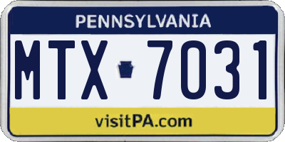 PA license plate MTX7031