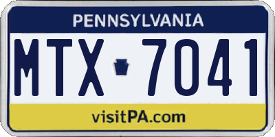 PA license plate MTX7041