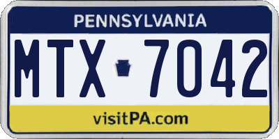 PA license plate MTX7042