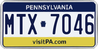 PA license plate MTX7046