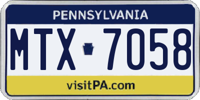 PA license plate MTX7058