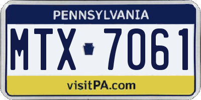 PA license plate MTX7061