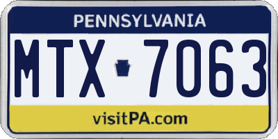 PA license plate MTX7063