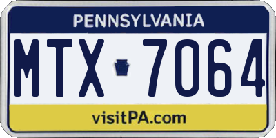 PA license plate MTX7064