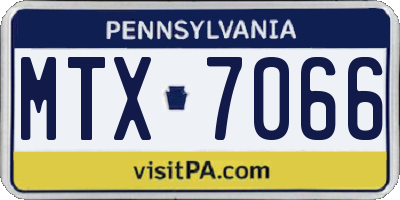 PA license plate MTX7066