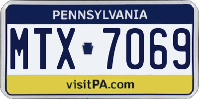 PA license plate MTX7069