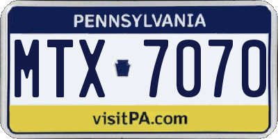 PA license plate MTX7070