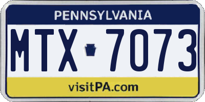 PA license plate MTX7073