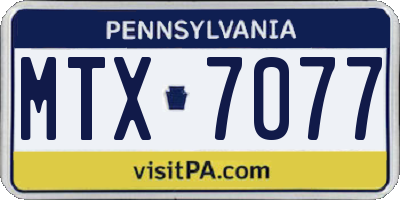 PA license plate MTX7077