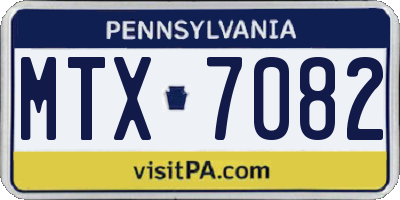 PA license plate MTX7082