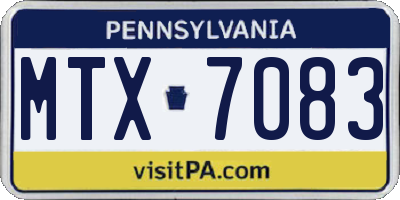 PA license plate MTX7083