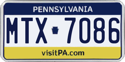 PA license plate MTX7086