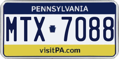 PA license plate MTX7088