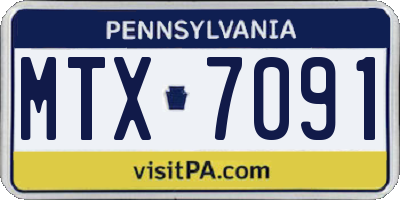 PA license plate MTX7091