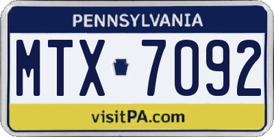 PA license plate MTX7092