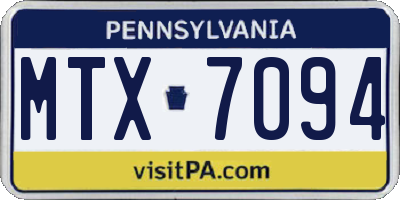 PA license plate MTX7094