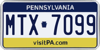 PA license plate MTX7099