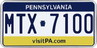 PA license plate MTX7100