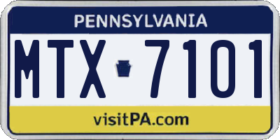 PA license plate MTX7101