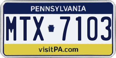 PA license plate MTX7103