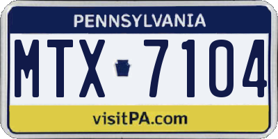 PA license plate MTX7104