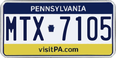 PA license plate MTX7105