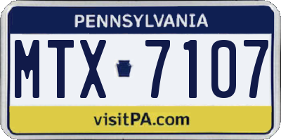 PA license plate MTX7107