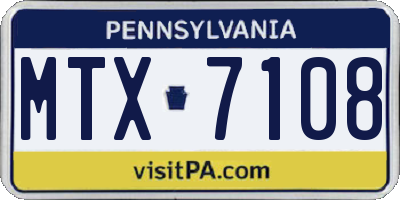 PA license plate MTX7108