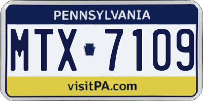 PA license plate MTX7109