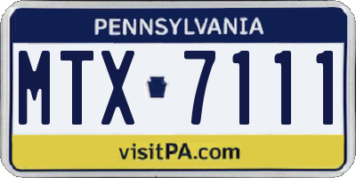 PA license plate MTX7111
