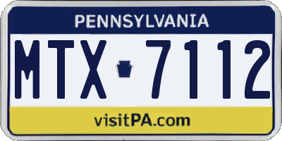 PA license plate MTX7112
