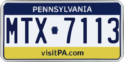 PA license plate MTX7113