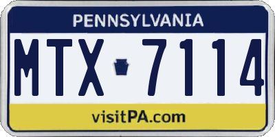 PA license plate MTX7114