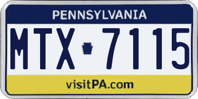 PA license plate MTX7115