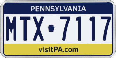 PA license plate MTX7117
