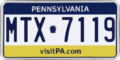 PA license plate MTX7119