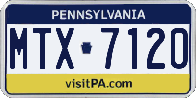 PA license plate MTX7120