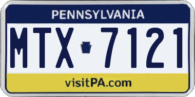 PA license plate MTX7121