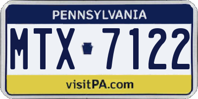 PA license plate MTX7122
