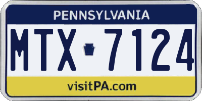 PA license plate MTX7124