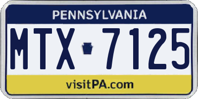 PA license plate MTX7125