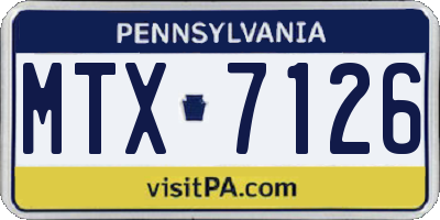 PA license plate MTX7126