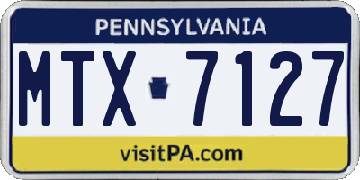 PA license plate MTX7127