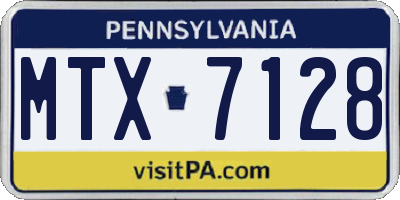 PA license plate MTX7128