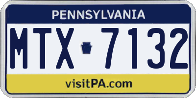 PA license plate MTX7132