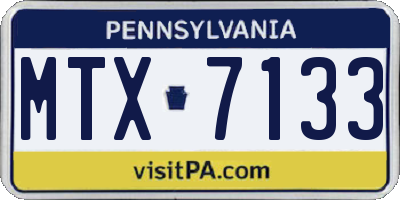 PA license plate MTX7133