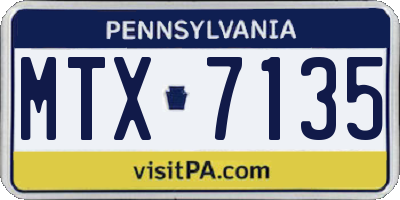 PA license plate MTX7135