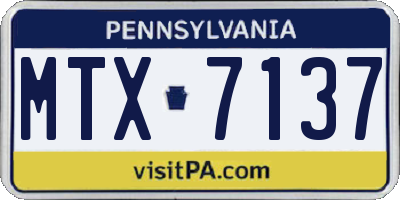 PA license plate MTX7137