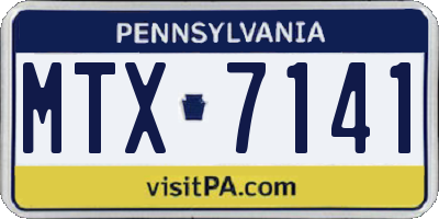 PA license plate MTX7141